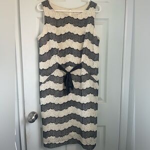 Eva Mendes Black and Cream lace dress size 10